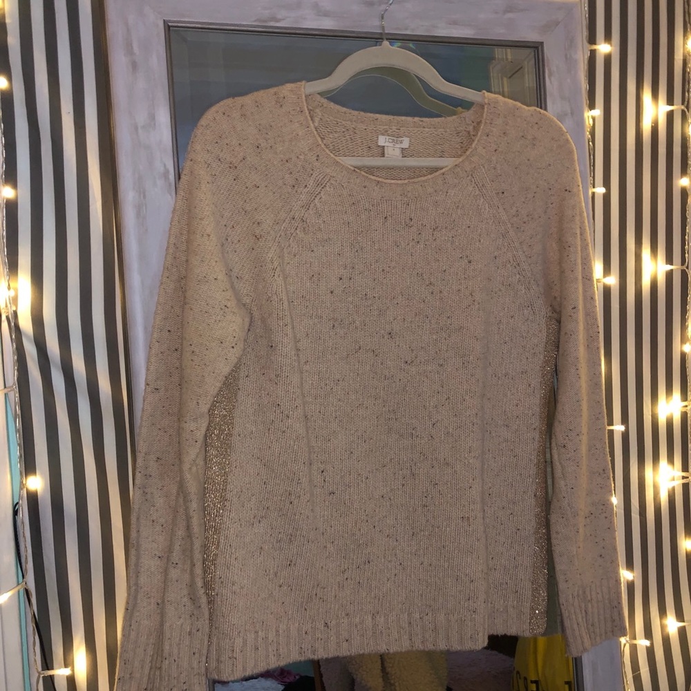 Jcrew Donegal Sweater with shimmer stripes
